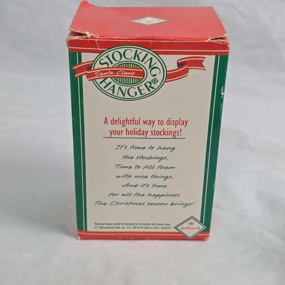 Santa Claus Stocking Hanger Figure w/ Box Holiday Decor - Picture 8 of 9